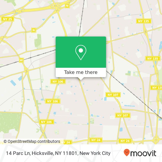Mapa de 14 Parc Ln, Hicksville, NY 11801