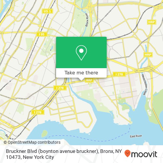 Mapa de Bruckner Blvd (boynton avenue bruckner), Bronx, NY 10473