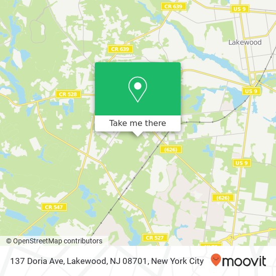 Mapa de 137 Doria Ave, Lakewood, NJ 08701