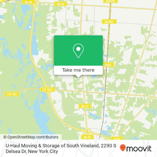 U-Haul Moving & Storage of South Vineland, 2290 S Delsea Dr map