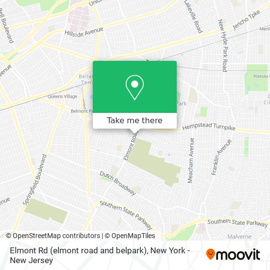 Elmont Rd (elmont road and belpark) map