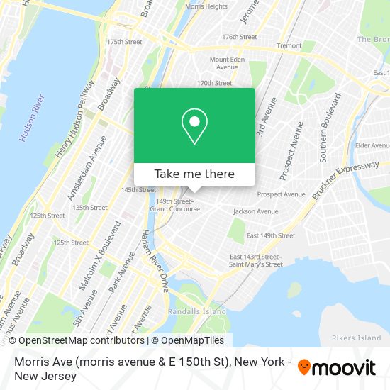 Mapa de Morris Ave (morris avenue & E 150th St)