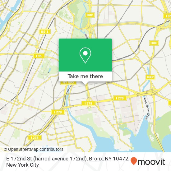 Mapa de E 172nd St (harrod avenue 172nd), Bronx, NY 10472