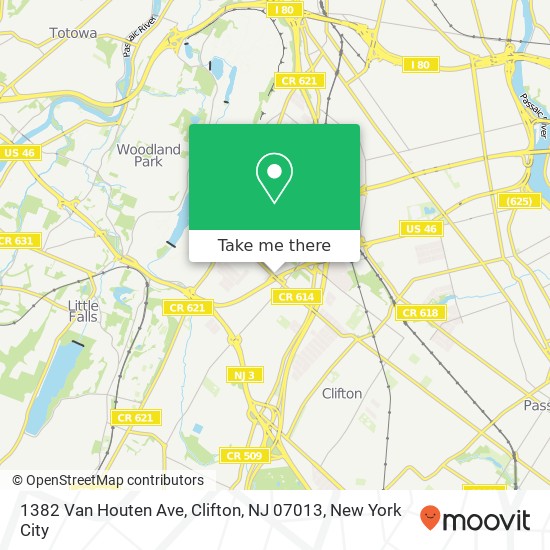 Mapa de 1382 Van Houten Ave, Clifton, NJ 07013
