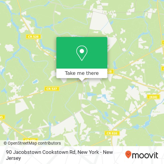 Mapa de 90 Jacobstown Cookstown Rd, Wrightstown, NJ 08562