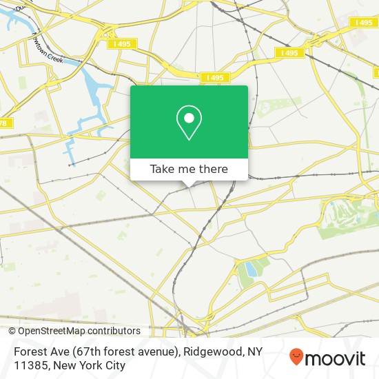 Mapa de Forest Ave (67th forest avenue), Ridgewood, NY 11385