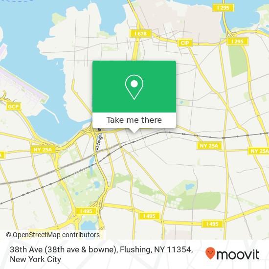 Mapa de 38th Ave (38th ave & bowne), Flushing, NY 11354