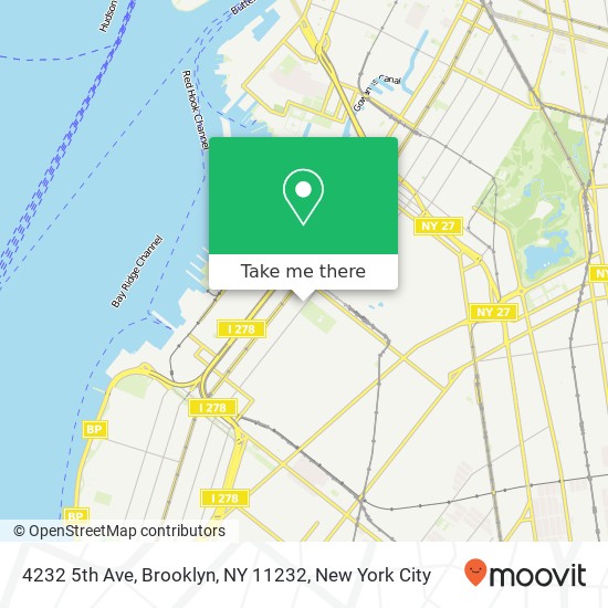Mapa de 4232 5th Ave, Brooklyn, NY 11232