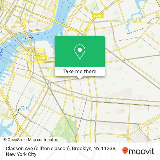 Mapa de Classon Ave (clifton classon), Brooklyn, NY 11238