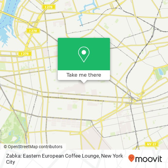 Mapa de Zabka: Eastern European Coffee Lounge, 616 Halsey St