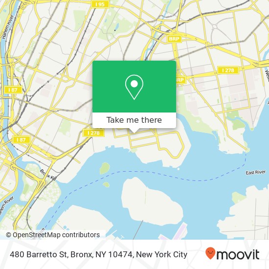 Mapa de 480 Barretto St, Bronx, NY 10474