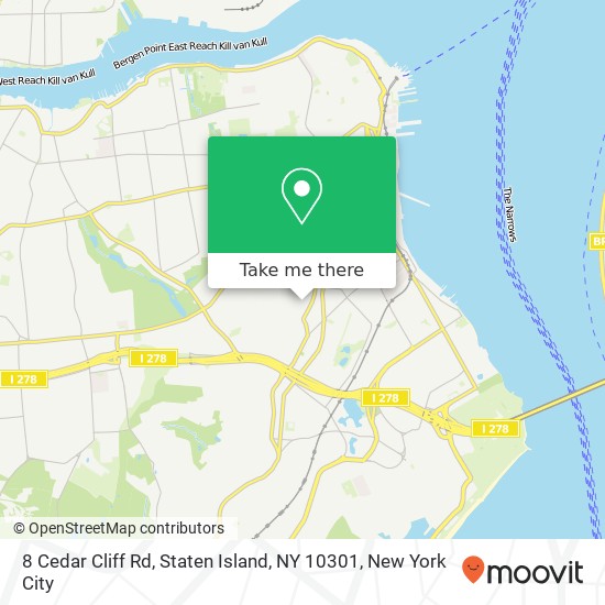Mapa de 8 Cedar Cliff Rd, Staten Island, NY 10301