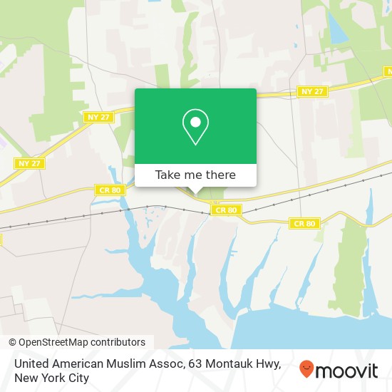 Mapa de United American Muslim Assoc, 63 Montauk Hwy