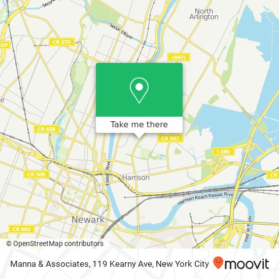 Manna & Associates, 119 Kearny Ave map