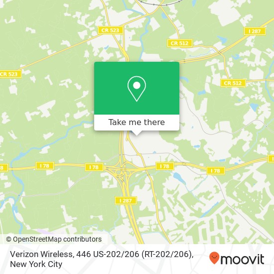 Mapa de Verizon Wireless, 446 US-202 / 206 (RT-202 / 206)