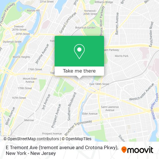 E Tremont Ave (tremont avenue and Crotona Pkwy) map