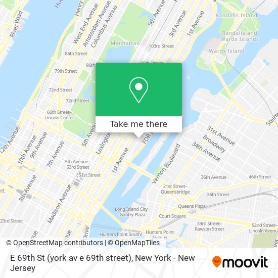 E 69th St (york av e 69th street) map