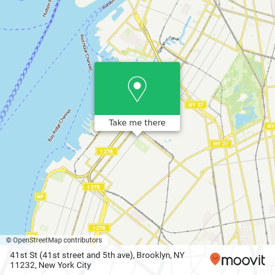 Mapa de 41st St (41st street and 5th ave), Brooklyn, NY 11232