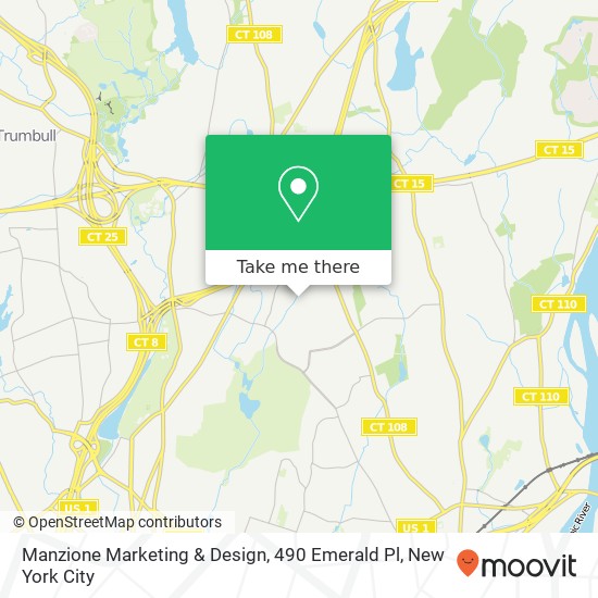 Mapa de Manzione Marketing & Design, 490 Emerald Pl