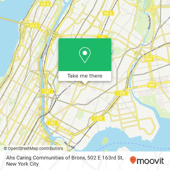 Ahs Caring Communities of Bronx, 502 E 163rd St map