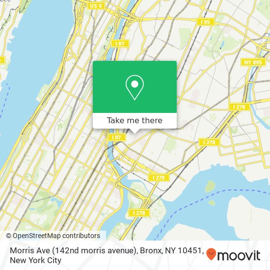 Mapa de Morris Ave (142nd morris avenue), Bronx, NY 10451