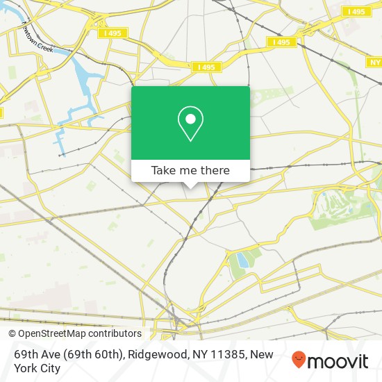 Mapa de 69th Ave (69th 60th), Ridgewood, NY 11385