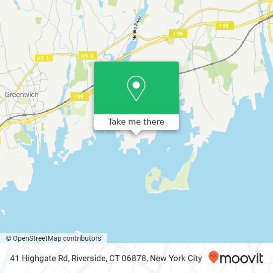 Mapa de 41 Highgate Rd, Riverside, CT 06878