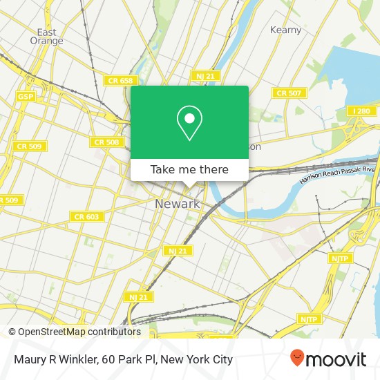 Maury R Winkler, 60 Park Pl map