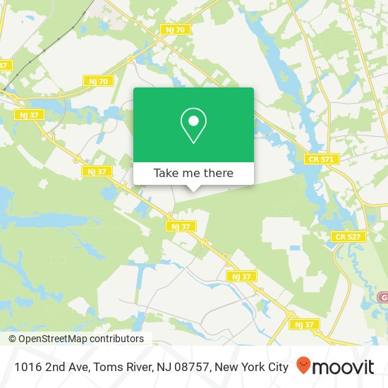 Mapa de 1016 2nd Ave, Toms River, NJ 08757