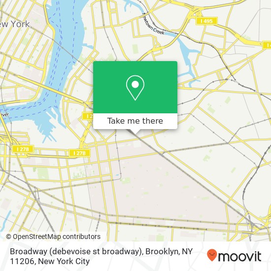 Mapa de Broadway (debevoise st broadway), Brooklyn, NY 11206