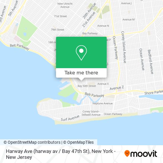 Mapa de Harway Ave (harway av / Bay 47th St)