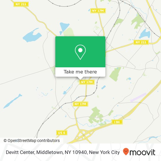 Mapa de Devitt Center, Middletown, NY 10940