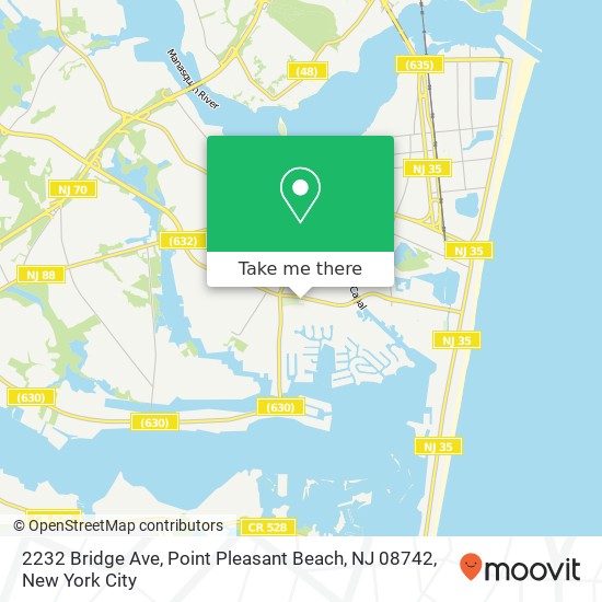 Mapa de 2232 Bridge Ave, Point Pleasant Beach, NJ 08742