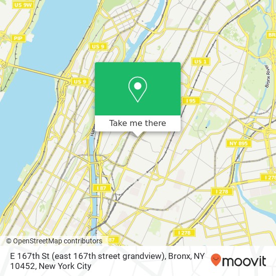 E 167th St (east 167th street grandview), Bronx, NY 10452 map
