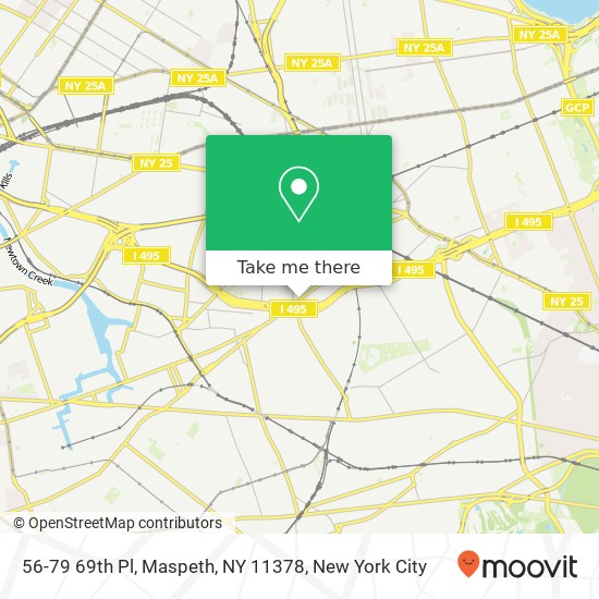 Mapa de 56-79 69th Pl, Maspeth, NY 11378