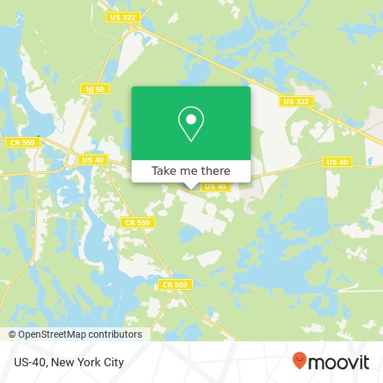 US-40, Mays Landing, NJ 08330 map