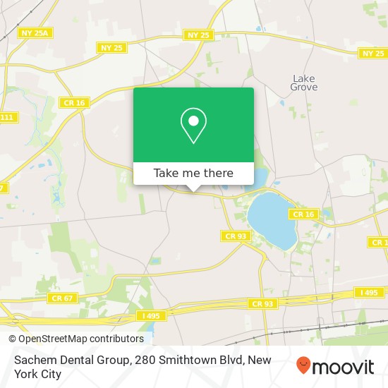 Mapa de Sachem Dental Group, 280 Smithtown Blvd