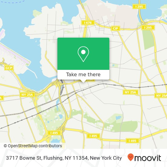 Mapa de 3717 Bowne St, Flushing, NY 11354