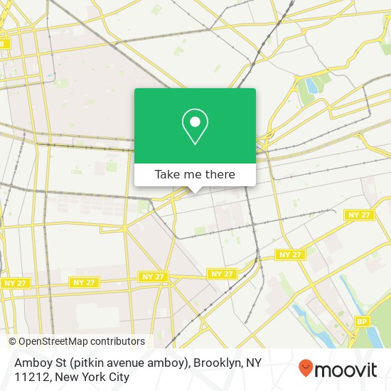 Mapa de Amboy St (pitkin avenue amboy), Brooklyn, NY 11212