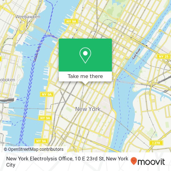 Mapa de New York Electrolysis Office, 10 E 23rd St