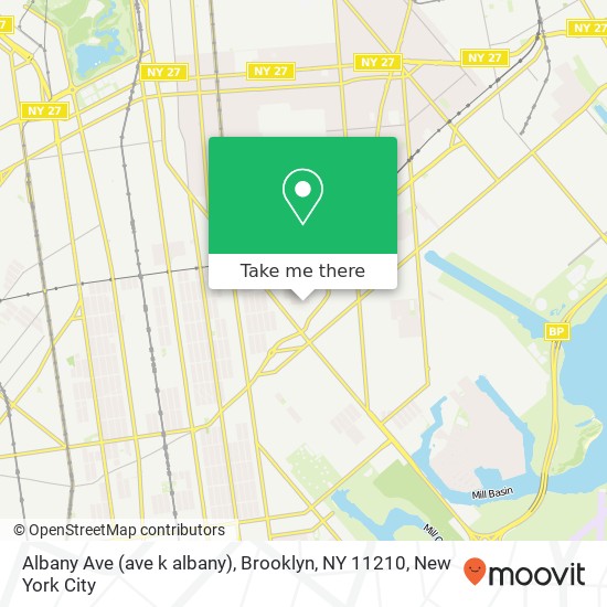 Mapa de Albany Ave (ave k albany), Brooklyn, NY 11210