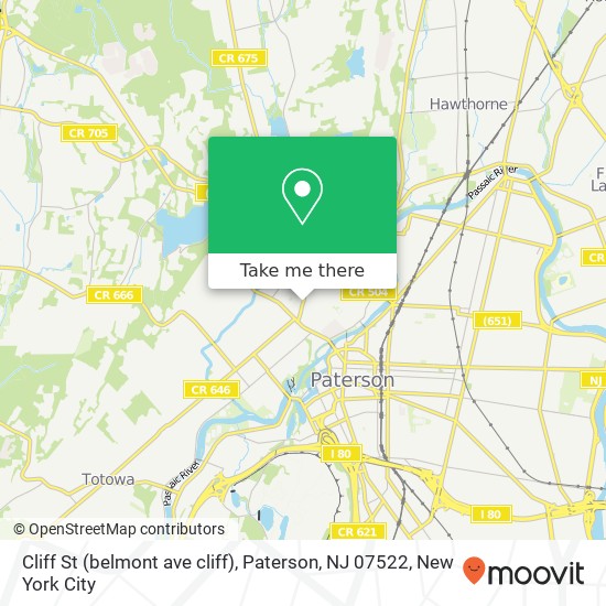 Mapa de Cliff St (belmont ave cliff), Paterson, NJ 07522