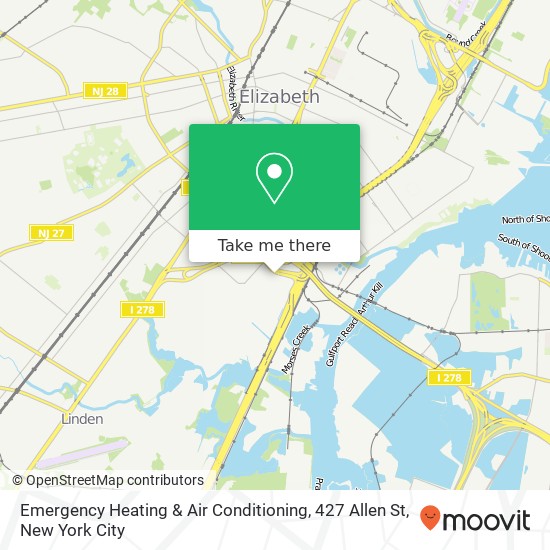 Mapa de Emergency Heating & Air Conditioning, 427 Allen St