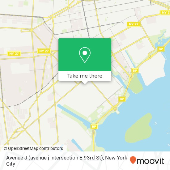 Mapa de Avenue J (avenue j intersection E 93rd St), Brooklyn, NY 11236