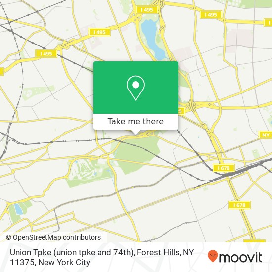 Union Tpke (union tpke and 74th), Forest Hills, NY 11375 map