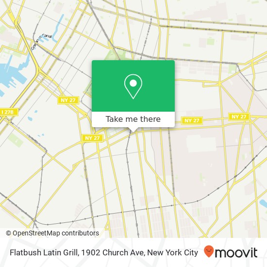 Mapa de Flatbush Latin Grill, 1902 Church Ave