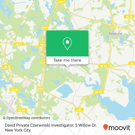 Mapa de David Private Czerwinski Investigator, 5 Willow Dr