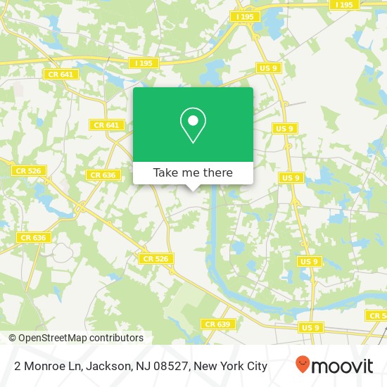 Mapa de 2 Monroe Ln, Jackson, NJ 08527