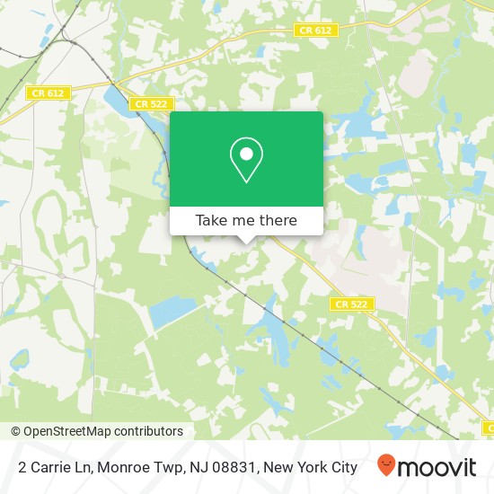 Mapa de 2 Carrie Ln, Monroe Twp, NJ 08831