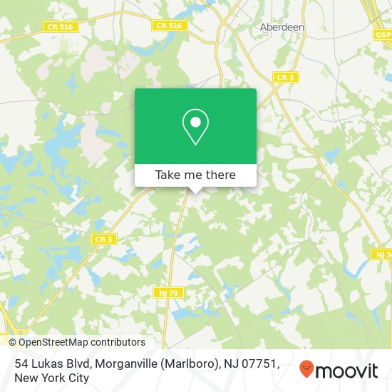 Mapa de 54 Lukas Blvd, Morganville (Marlboro), NJ 07751